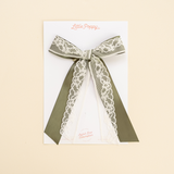Olive Layered Lace Mama Bow
