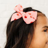 Wild Berry Jacquard Dot Bow Clip