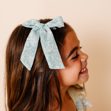 Sage Fieldwalk Floral Bow Clip