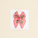 Pink Coronation Floral Bow Clip