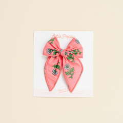 Pink Coronation Floral Bow Clip