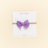 Violet Scalloped Ribbon Headband Bow
