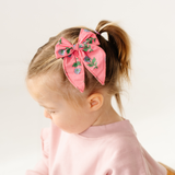 Pink Coronation Floral Bow Clip