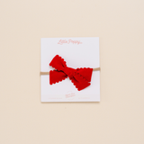 Red Scallop Grove Headband Bow