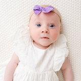 Violet Scalloped Ribbon Headband Bow