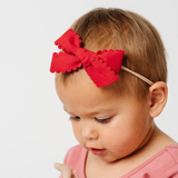 Red Scallop Grove Headband Bow