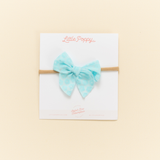 Mermaid Blue Ditsy Daisy Headband Bow