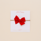 Red Scallop Grove Headband Bow