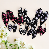 Lilac Drawn Daisy Headband Bow