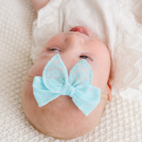 Mermaid Blue Ditsy Daisy Headband Bow