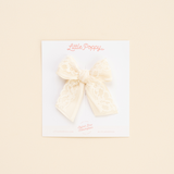 Ivory Layered Lace Bow Clip