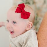 Red Scallop Grove Headband Bow
