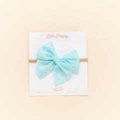Mermaid Blue Ditsy Daisy Headband Bow
