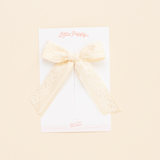 Ivory Layered Lace Bow Clip
