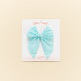 Mermaid Blue Ditsy Daisy Bow Clip