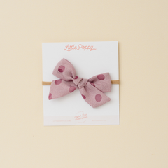 Vintage Wisteria Jacquard Dot Headband Bow