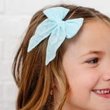 Mermaid Blue Ditsy Daisy Bow Clip