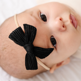Ebony Pleated Sparkle Headband Bow