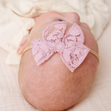 Iris Rose Lace Floral Headband Bow
