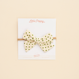 Green Textured Dot Headband Bow