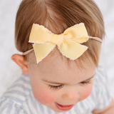 Daffodil Scalloped Ribbon Headband Bow