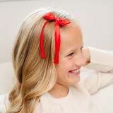 Red Satin Bow Clip