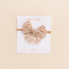 Cream Ella Floral Headband Bow