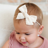 Heirloom Linen Headband Bow