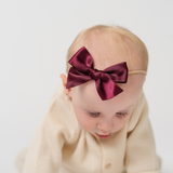 Wine Penny Satin Headband Bow