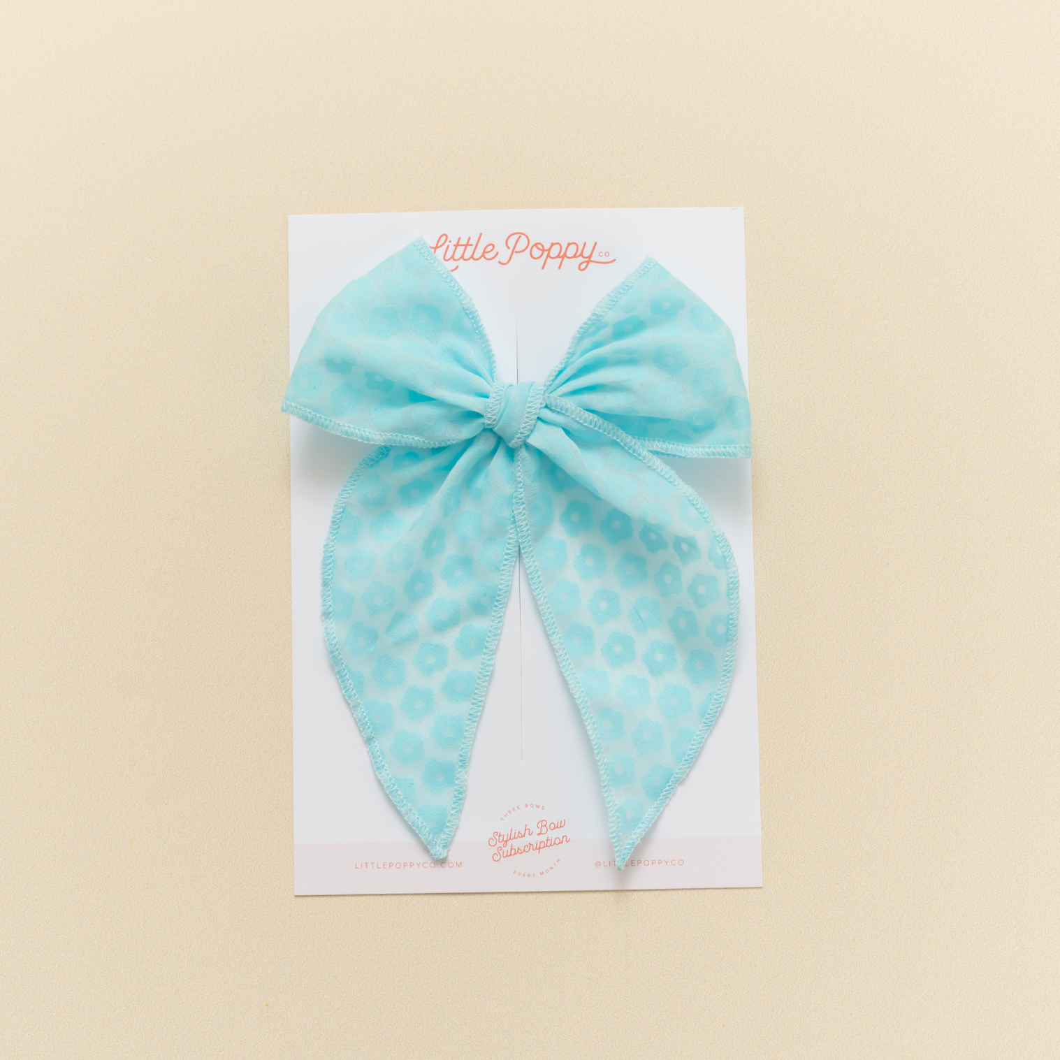 Mermaid Blue Ditsy Daisy Bow Clip