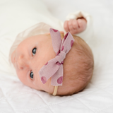 Vintage Wisteria Jacquard Dot Headband Bow