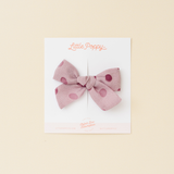 Vintage Wisteria Jacquard Dot Bow Clip