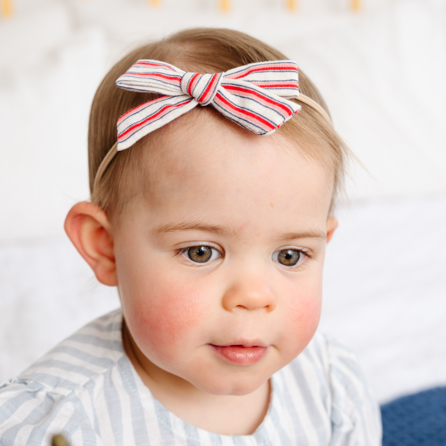 Heritage Vintage Stripe Headband Bow