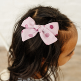 Vintage Wisteria Jacquard Dot Bow Clip