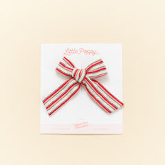 Heritage Vintage Stripe Bow Clip