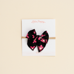 Pink Drawn Daisy Headband Bow