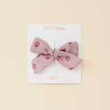 Vintage Wisteria Jacquard Dot Bow Clip