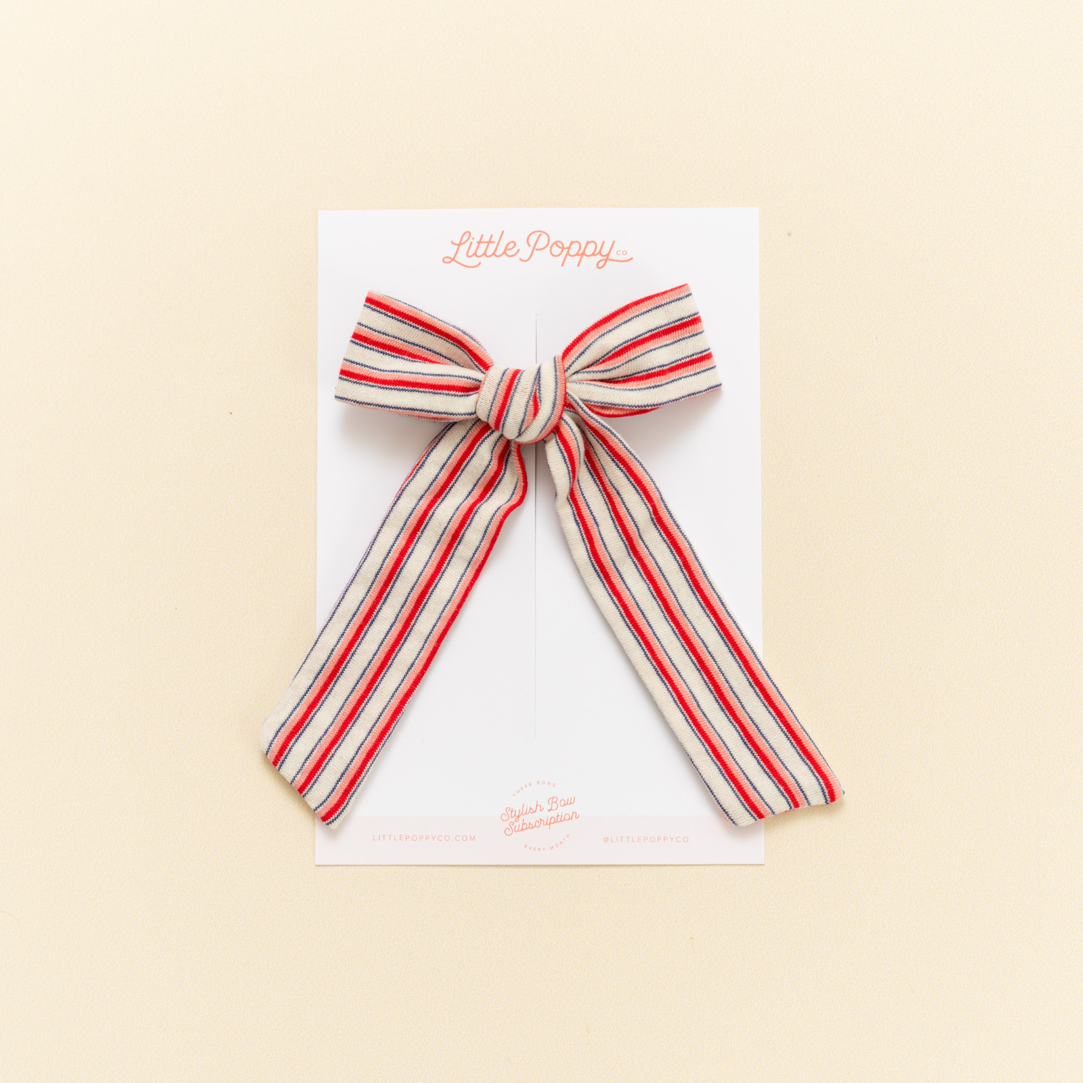 Heritage Vintage Stripe Bow Clip