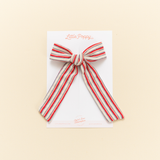 Heritage Vintage Stripe Bow Clip