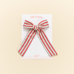 Heritage Vintage Stripe Bow Clip