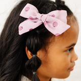 Vintage Wisteria Jacquard Dot Bow Clip