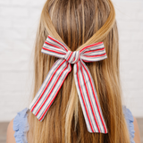 Heritage Vintage Stripe Bow Clip