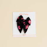 Pink Drawn Daisy Bow Clip