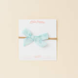 Aquamarine Jacquard Dot Headband Bow