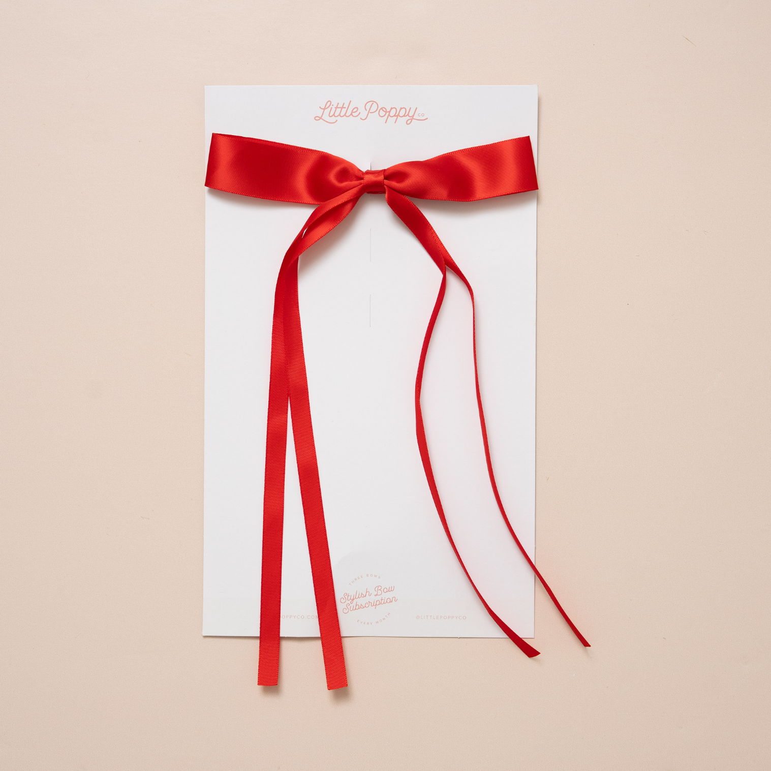 Red Satin Bow Clip