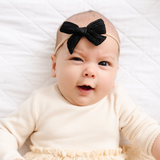 Ebony Pleated Sparkle Headband Bow