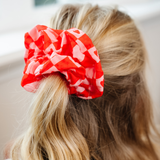 Checkered Hearts Midi Scrunchie