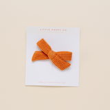Pumpkin Knit Bow Clip