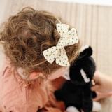 Green Textured Dot Headband Bow