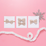 Beige Dotted Gauze Bow Clip